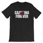 Carolina Forever - White Script - Black Tee